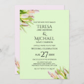 Minze Grün Rosa Tulip Moderne Einladung (Vorne/Hinten)