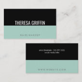 Minze Grün / Schwarz 2 (modern) Visitenkarte (Vorne/Hinten)