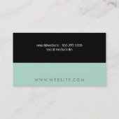 Minze grün / schwarz visitenkarte (Rückseite)
