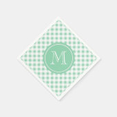 Minze Grün und Weiß Gingham, Ihre Monogramm Serviette (Ecke)