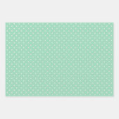 Minze, grün und weiß Streifen Polka Dot Zickzack Geschenkpapier Set (Vorderseite 2)