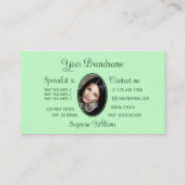 Minze Grün wunderschönes Herz Niedlich mit Logos u Visitenkarte (Rückseite)