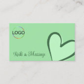 Minze Grün wunderschönes Herz Niedlich mit Logos u Visitenkarte (Vorderseite)