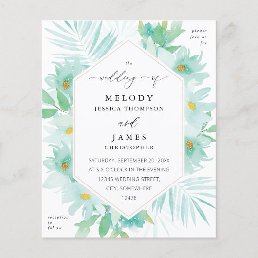 Minze Grünblütenhochzeit Flyer (Vorne)