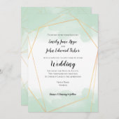 Minze grüne Aquarellfarben Geometrische Rahmen Hoc Einladung (Vorne/Hinten)