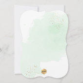 Minze grüne Aquarellfeiern+1. Geburtstag Einladung (Rückseite)