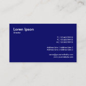 Minze grüne Band - Dunkelblau Visitenkarte (Rückseite)