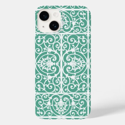 Minze grüne Blättermuster Case-Mate iPhone Hülle (Rückseite)