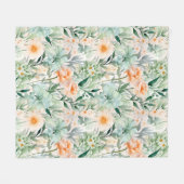 Minze grüne Blüte Peach Frühjahr Wasserfarbe Blüte Fleecedecke (Vorderseite (Horizontal))