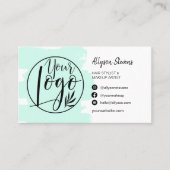 Minze grüne Bürste Haarschminke Foto Logo qr Visitenkarte (Vorderseite)