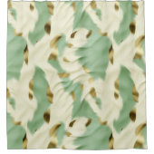 Minze grüne Creme Gold Cowhid Duschvorhang (Vorderseite)