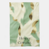 Minze grüne Creme Gold Cowhid Geschirrtuch (Vertikal)