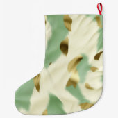 Minze grüne Creme Gold Cowhid Großer Weihnachtsstrumpf (Rückseite)