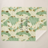 Minze grüne Creme Gold Cowhid Sherpadecke (Vorderseite (Horizontal))