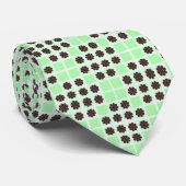 Minze, grüne Creme und Schokolade-Steppmuster Krawatte (Gerollt)
