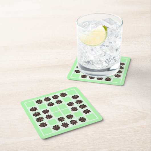 Minze, grüne Creme und Schokolade-Steppmuster Rechteckiger Pappuntersetzer (Vor Ort)