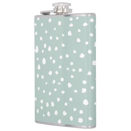 Minze, grüne Dalmatiner, Dalmatiner Punkte, gepunk Flachmann (Links)