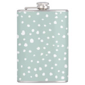 Minze, grüne Dalmatiner, Dalmatiner Punkte, gepunk Flachmann (Vorderseite)