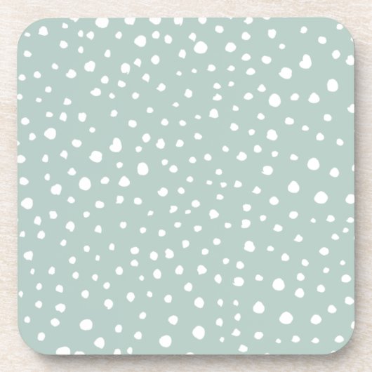 Minze, grüne Dalmatiner, Dalmatiner Punkte, gepunk Getränkeuntersetzer (Vorderseite)