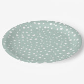 Minze, grüne Dalmatiner, Dalmatiner Punkte, gepunk Pappteller (Schrägansicht)