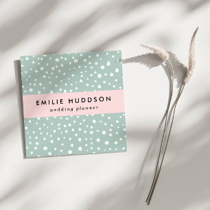 Minze, grüne Dalmatiner, Dalmatiner Punkte, gepunk Quadratische Visitenkarte