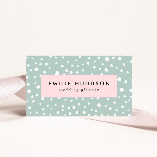 Minze, grüne Dalmatiner, Dalmatiner Punkte, gepunk Visitenkarte