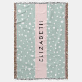 Minze grüne Dalmatiner Punkte, Punkte, Ihr Name Decke (Vorderseite Vertikal)