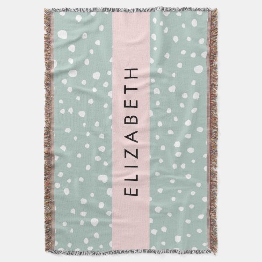 Minze grüne Dalmatiner Punkte, Punkte, Ihr Name Decke (Vorderseite Vertikal)
