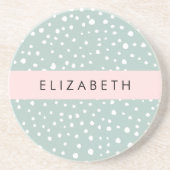 Minze grüne Dalmatiner Punkte, Punkte, Ihr Name Getränkeuntersetzer (Vorne)