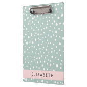 Minze grüne Dalmatiner Punkte, Punkte, Ihr Name Klemmbrett (Links)
