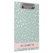 Minze grüne Dalmatiner Punkte, Punkte, Ihr Name Klemmbrett (Rechts)