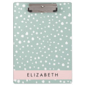 Minze grüne Dalmatiner Punkte, Punkte, Ihr Name Klemmbrett (Vorderseite)