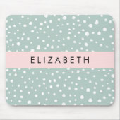 Minze grüne Dalmatiner Punkte, Punkte, Ihr Name Mousepad (Vorne)