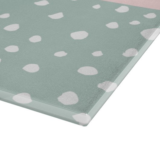 Minze grüne Dalmatiner Punkte, Punkte, Ihr Name Schneidebrett (Ecke)