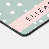 Minze grüne Dalmatiner Punkte, Punkte, Ihr Name Schreibtischunterlage (Ecke)