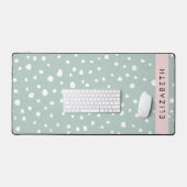 Minze grüne Dalmatiner Punkte, Punkte, Ihr Name Schreibtischunterlage (Tastatur & Maus)