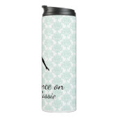 Minze grüne Damaskettänzerin Thermal Tumbler Thermosbecher (Nach rechts gedreht)