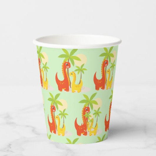 Minze grüne Dinosaurier Papier Cup für Kinder Part Pappbecher (Vorderseite)