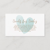 Minze grüne, einfache Herz-Bücher für Babydusche Begleitkarte (Vorderseite)