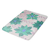 Minze grüne Feiertage Blumendruck Badematte (Schrägansicht)
