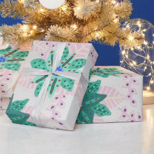 Minze grüne Feiertage Blumendruck Geschenkpapier