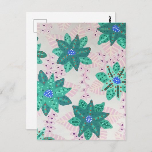 Minze grüne Feiertage Blumendruck Postkarte (Vorne/Hinten)