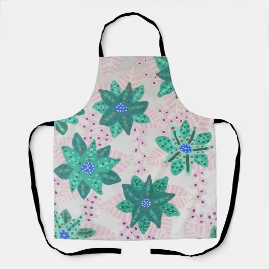 Minze grüne Feiertage Blumendruck Schürze (Vorderseite)