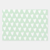 Minze grüne, Gemusterte Papierblätter Geschenkpapier Set (Vorderseite 3)