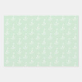 Minze grüne, Gemusterte Papierblätter Geschenkpapier Set (Vorderseite 2)