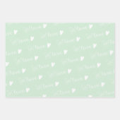 Minze grüne, Gemusterte Papierblätter Geschenkpapier Set (Vorderseite)