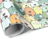 Minze & Grüne gestapelte Hunde Geschenkpapier (Rolleneckpunkt)