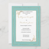 Minze grüne goldene geometrische Glasbogen Hochzei Einladung (Vorderseite)