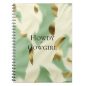 Minze grüne goldene Weiße Kuhide Notizblock (Vorderseite)