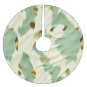 Minze grüne goldene Weiße Kuhide Polyester Weihnachtsbaumdecke (Vorderseite)